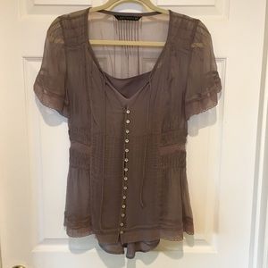 Zara Chiffon Purple Top (X-Small)